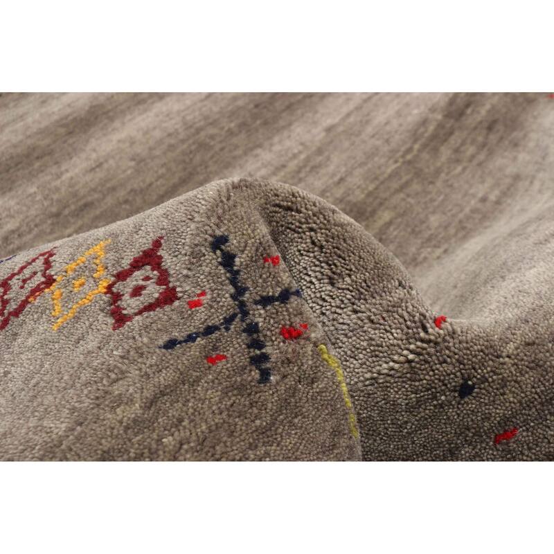 ECARPETGALLERY Hand Loomed Kashkuli Gabbeh Grey Wool Rug - 3'10 x 5'9