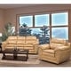 preview thumbnail 1 of 3, Simon Light Tan Brown Leather Gel Sofa and Chair