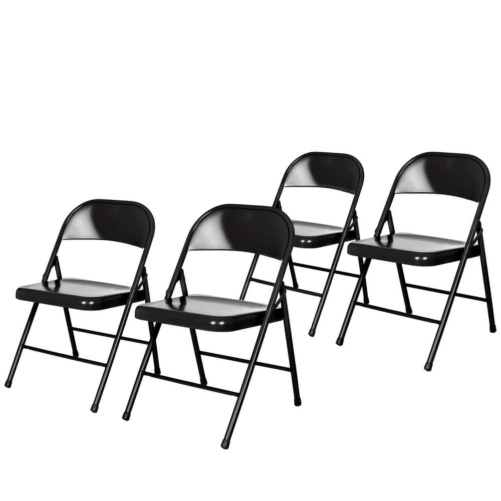 Hampden Furnishings Bernadine Basics Collection All Metal Folding Chair, Pack of 4
