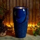preview thumbnail 83 of 150, Glitzhome Oversized LED Lighted Ceramic Pot Floor Fountains for Outdoor Garden