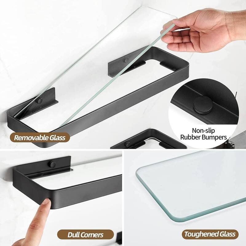 Wall Mounted Glass Shelves - 15.7 in * 4.68 in * 3.85 in