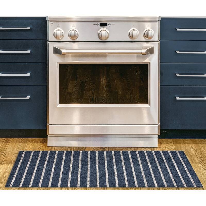 Nautica PVC Loop Utility Indoor/Outdoor Striped Mat