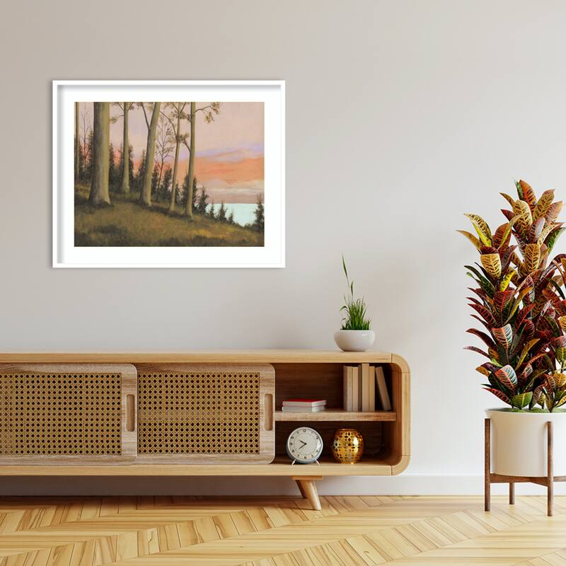 Remote Lakeshore No. 2 by Michael Willett Wood Framed Wall Art Print - Svelte White