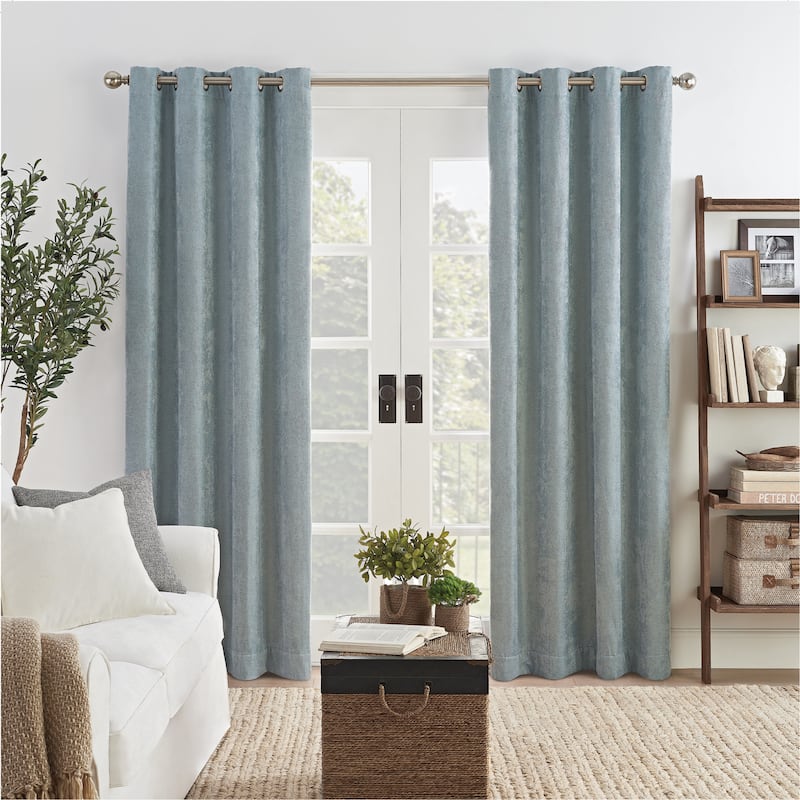 Eclipse Aura Draft Stopper Energy Saving 100% Blackout Grommet Top Curtain Panel