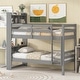 preview thumbnail 10 of 15, Twin Size Solid Wood Detachable Bunk Beds with Bookcase Headboard, Safety Rail, Ladder, Converts to 2 Beds Gray