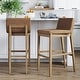 preview thumbnail 71 of 115, Gracie Modern Bar Stool, Boucle Upholstered Chair and Brushed Wooden Legs Set of 2 - Light Brown - Bar Height