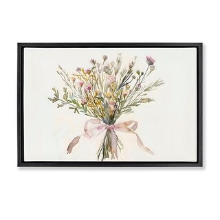 Stupell Bouquet of Spring Wildflowers Framed Floater Canvas Wall Art ...