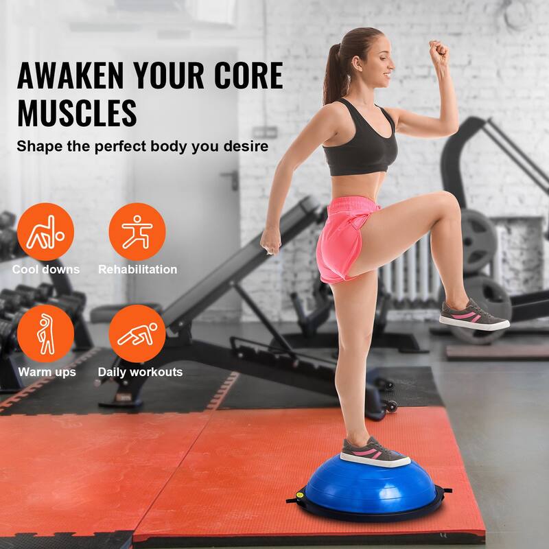 Balance Trainer Ball for Home Gym, 26" Stability Ball with Bands