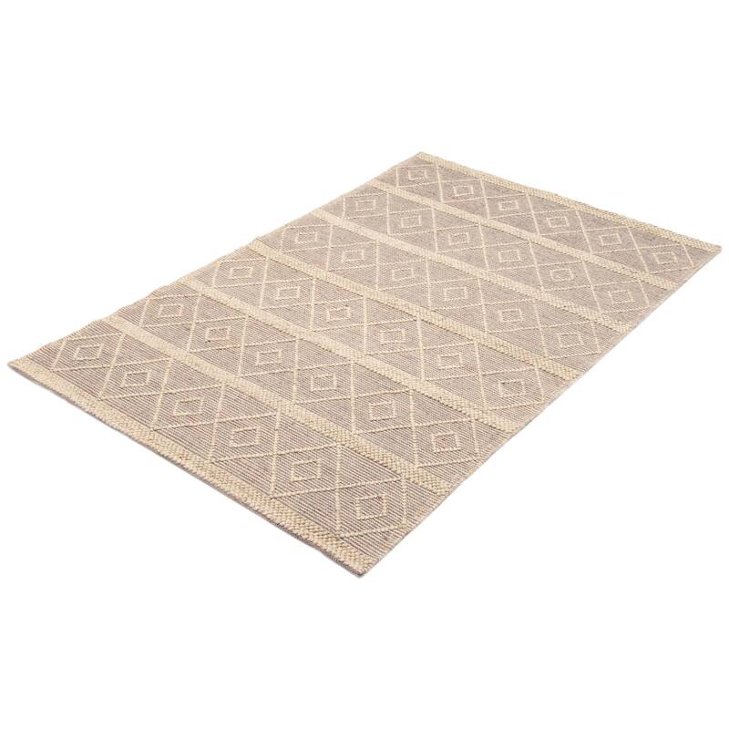 ECARPETGALLERY Braid weave Sienna Cream Wool Rug - 4'11 x 7'9