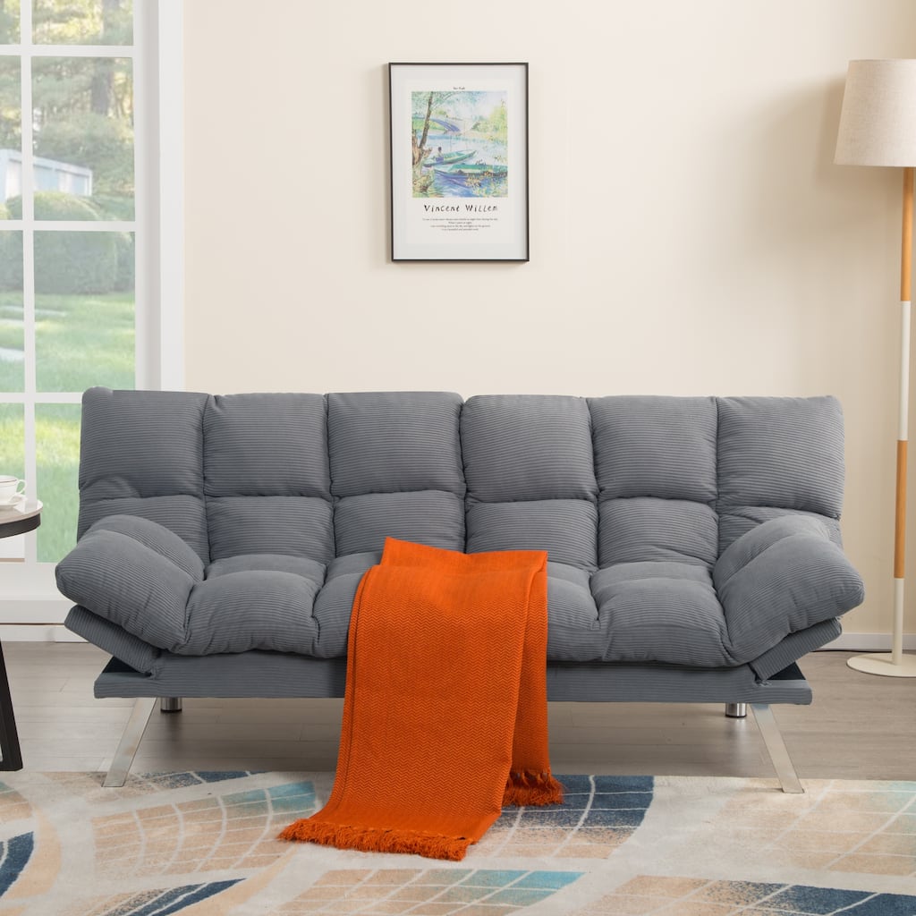 AC Pacific Modern Tufted Convertible Futon Sofa