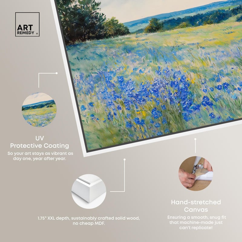 Sky Over Blue Fields Canvas by Art Remedy