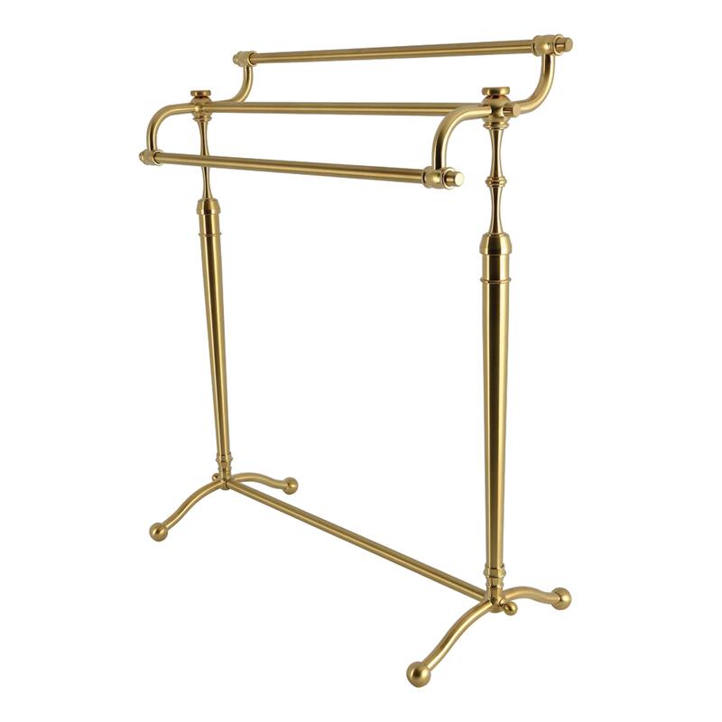 Kingston Brass Warwick 28" Freestanding Pedestal 3-Tier Towel Rack - Brushed Brass