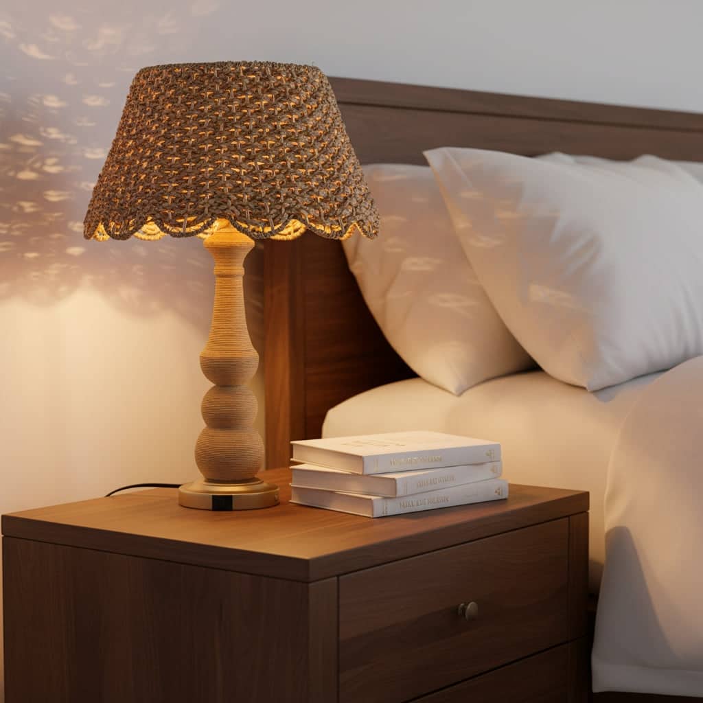 Onda 26" Rattan Table Lamp with USB 3-Way Touch Dimmer