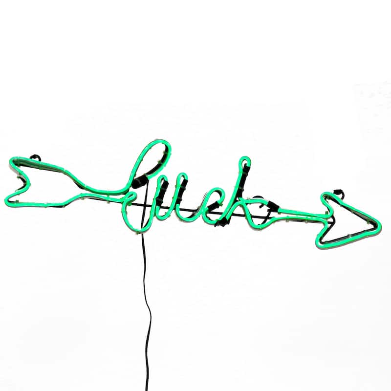 National Tree Company 20 in. Green Neon Style "Luck" Decoration - 20 in