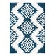 preview thumbnail 86 of 136, SAFAVIEH Moroccan Tassel Shag Iulieana Boho Tribal 2-inch Thick Rug 4' x 6' - Navy/Ivory - Rectangle