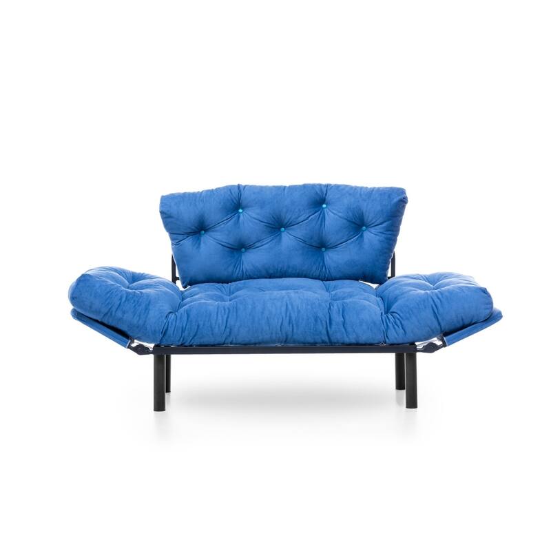 Gazapizm Metal Frame, Tufted Removable Cushions Loveseat