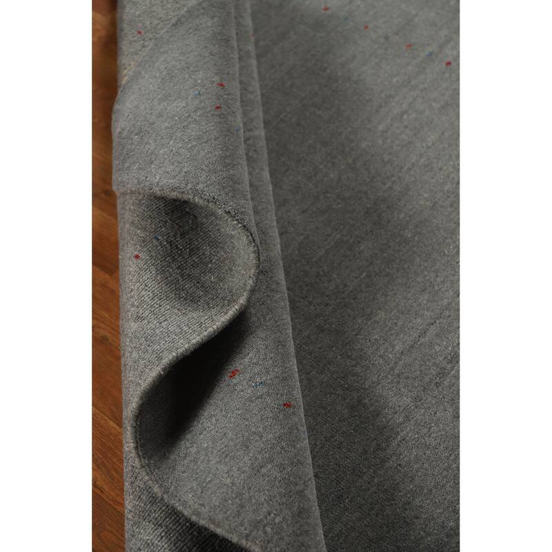 Tribal Gray Gabbeh Indian Area Rug Handmade Wool Carpet - 4'9" x 7'10"