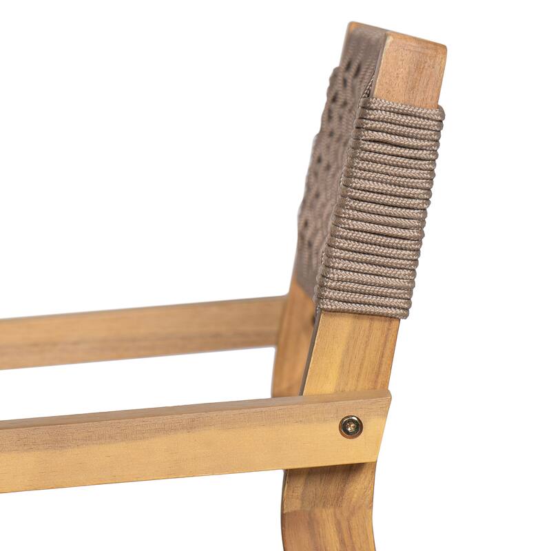Christopher Knight Home - Lyla Outdoor Rope Woven Acacia Dining Chair Set (Only chair)