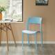 Modern Molded Plastic Outdoor Dining Chair with Open Curved Back