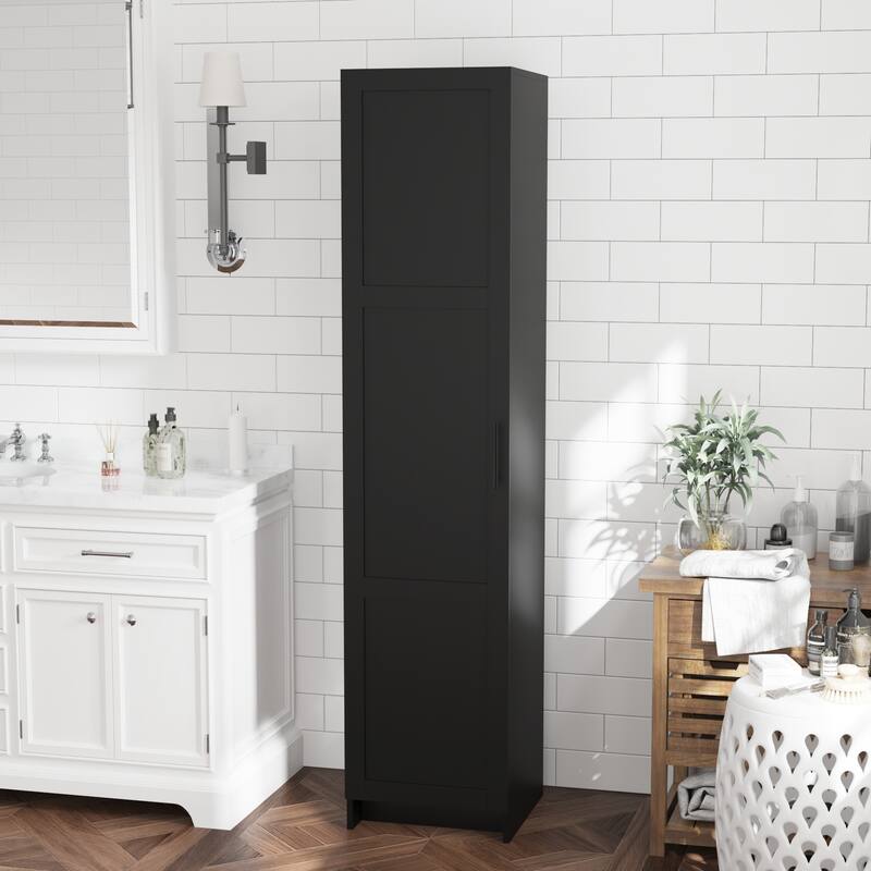 70.87" Tall Narrow Storage Bathroom Cabinet with 3 Adjustable Shelves