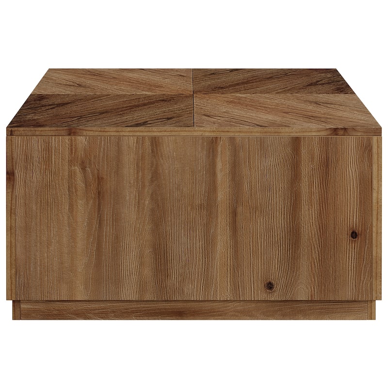 Solid Wood Coffee Table for Living Room, Farmhouse Square Accent Center Cocktail Table