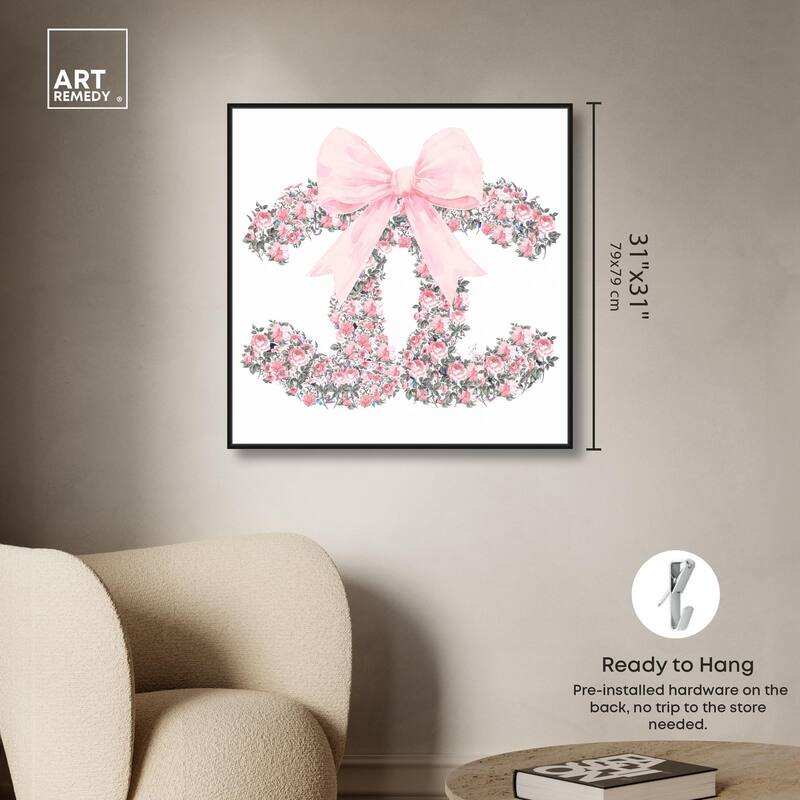 Makes Me Wonder Pink Bow Canvas by Art Remedy
