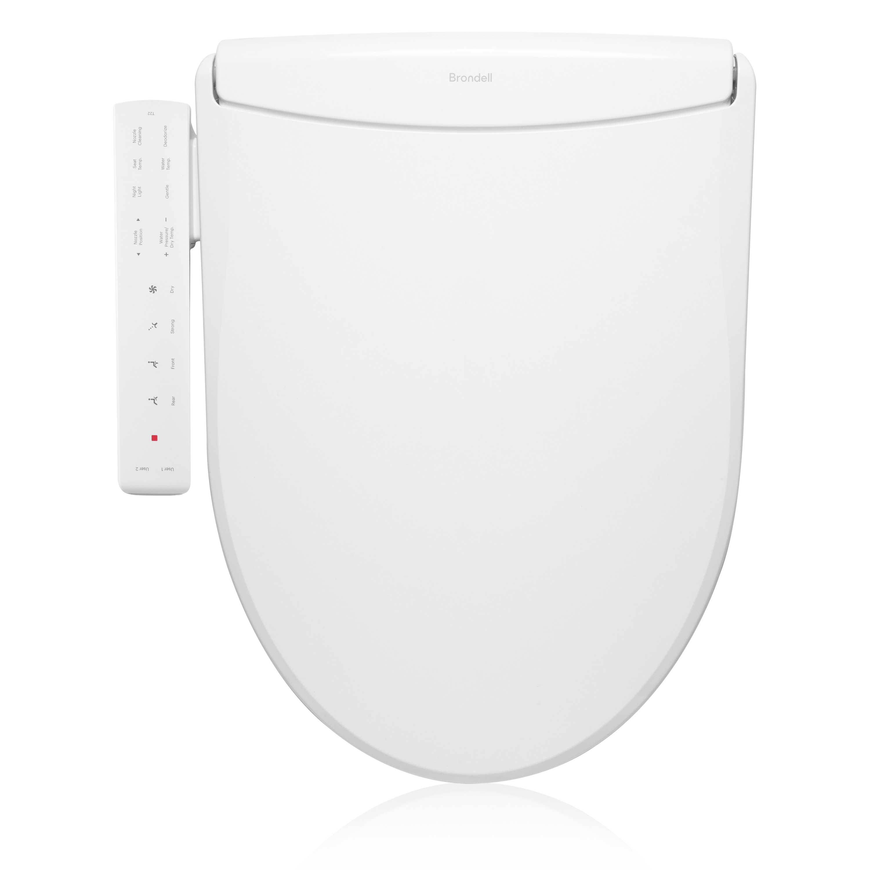 Brondell Thinline T22 Luxury Bidet Toilet Seat with Side Arm Control, White