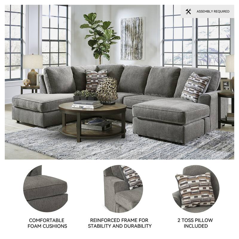 Signature Design by Ashley O'Phannon Putty 2-Piece Sectional with Chaise - 125"W x 86"D x 38"H