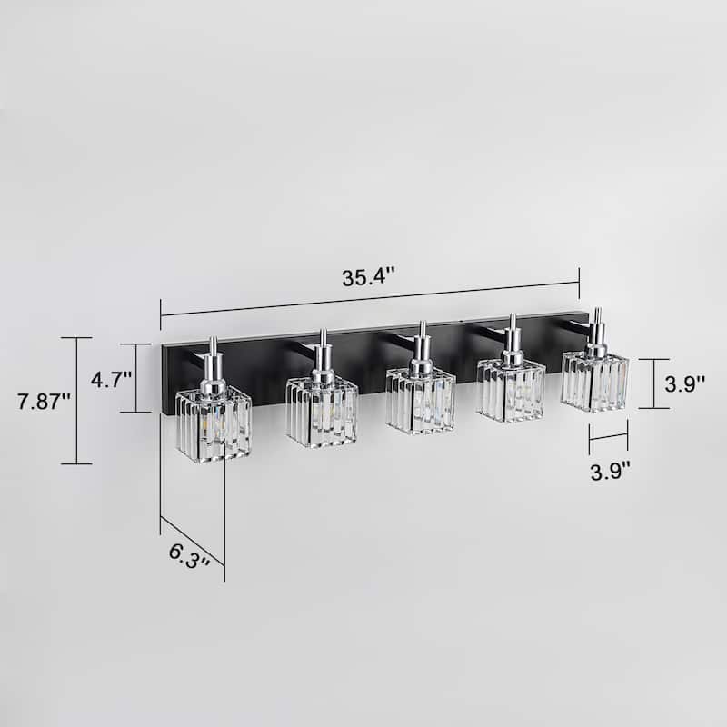 2/3/4-Light Modern Bathroom Crystal Vanity Light Wall Sconces