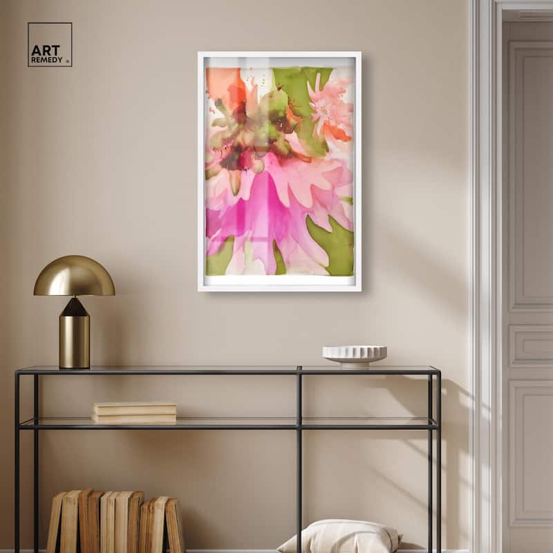 Vibrant Fluidity Floral I Shadowbox by Art Remedy