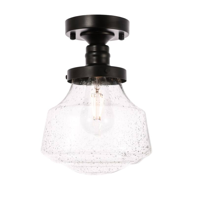 Nyle 1-Light Clear Bubble Glass Flush Mount