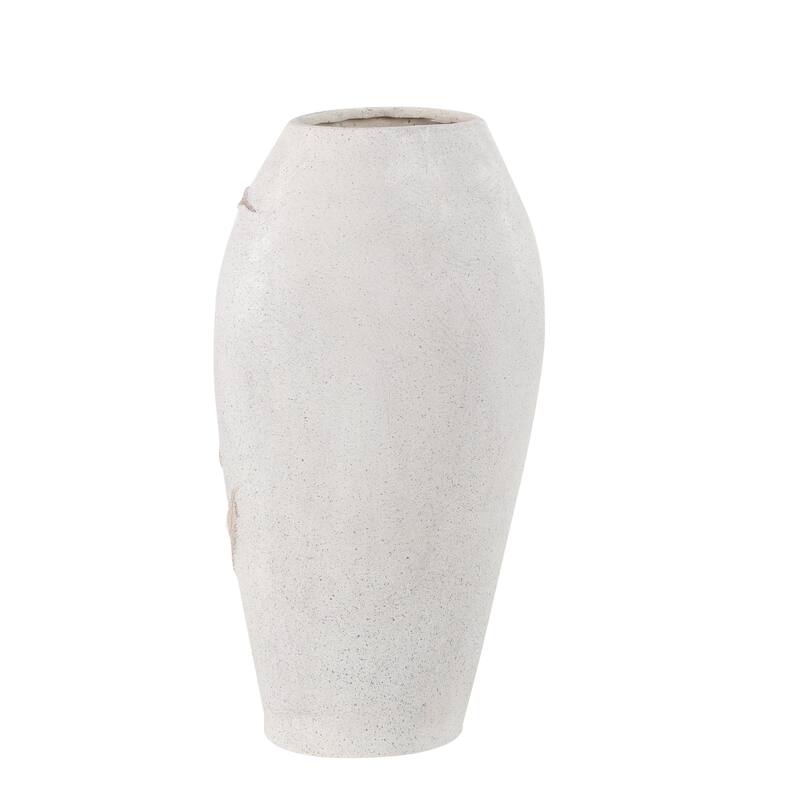 Polystone Leaf Decorative Vase - White - Roche River Decor