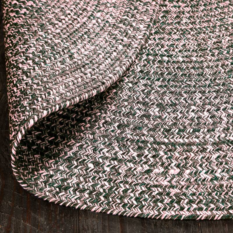 Superior Modern Rustic Bohemian Reversible Multi-Tone Braided Indoor Outdoor Area Rug