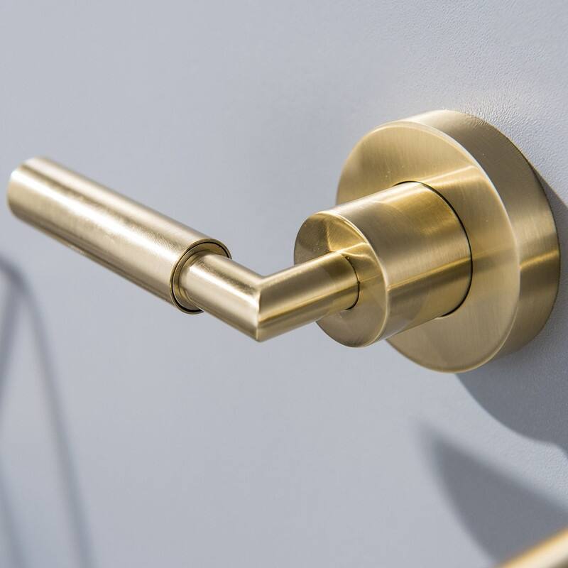 Double Handle Wall Mount Bathroom Sink Faucet, Gold/Black