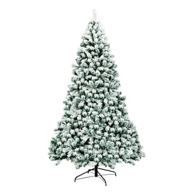 Pre-Lit Snow Flocked Artificial Christmas Tree with LED Lights