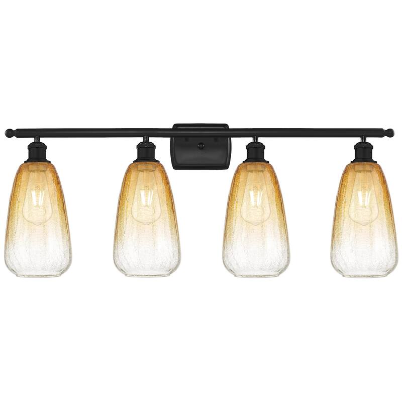 Innovations Lighting 516-4W-14-36 Brookhaven Almond Vanity Brookhaven - Matte Black / Amber