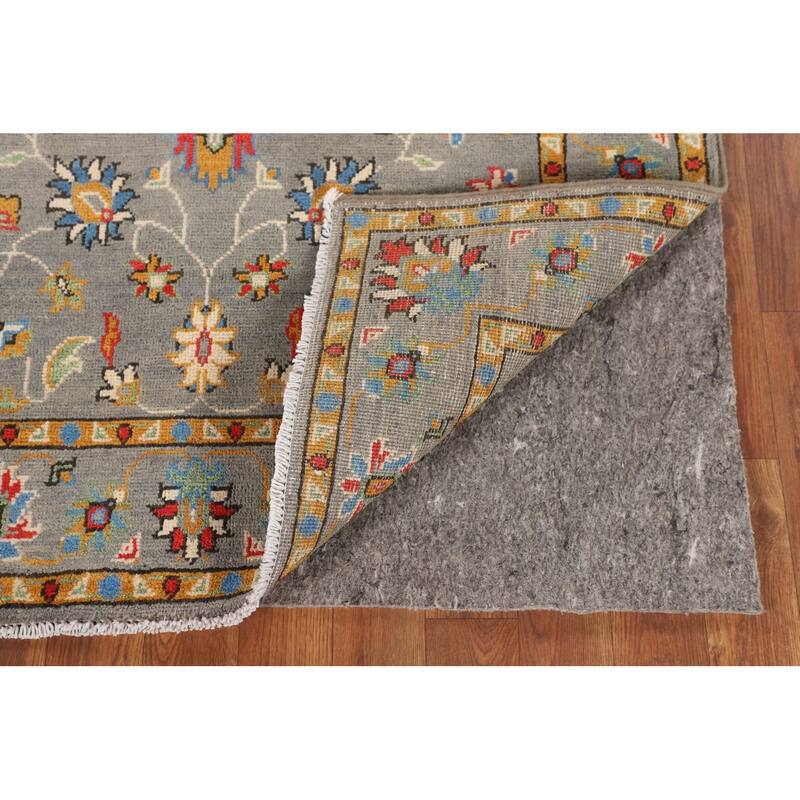 All-Over Gray Oushak Oriental Accent Rug Handmade Wool Carpet - 3'4" x 5'2"