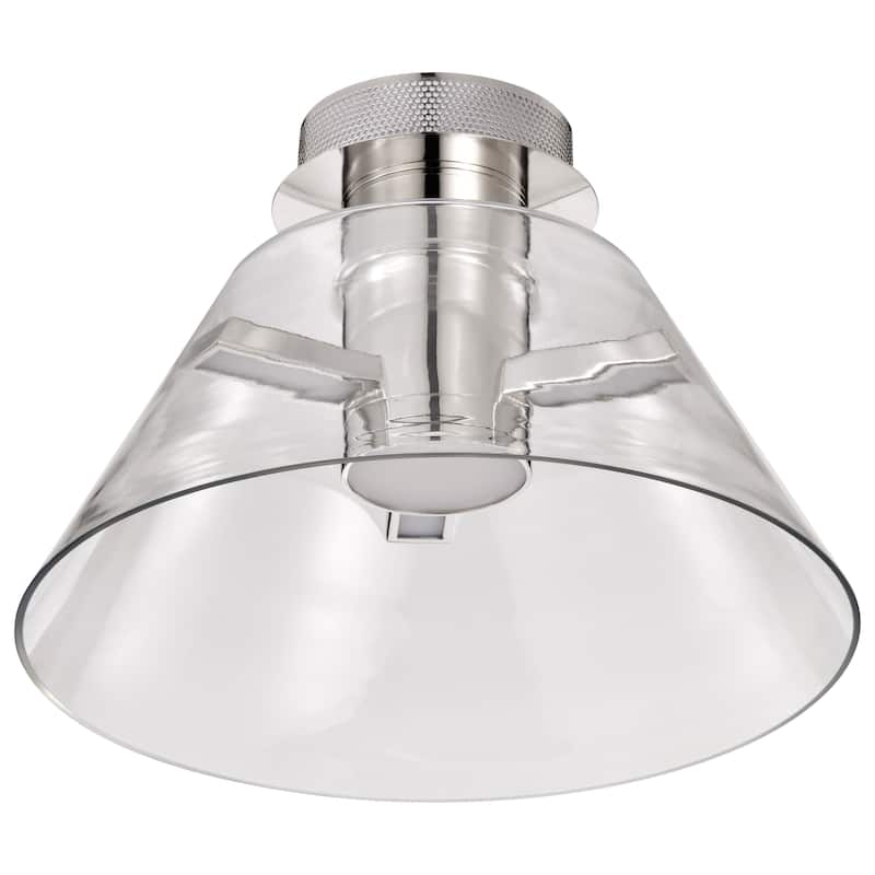 Edmond - 14 Inch LED Semi Flush - Polished Nickel with Clear Glass - Polished Nickel