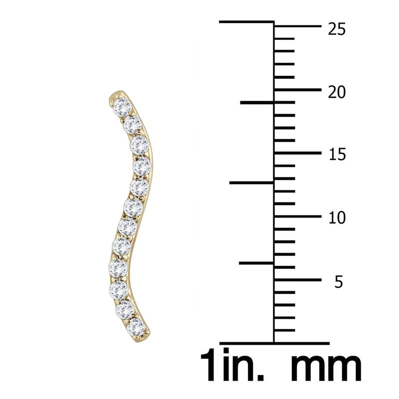 Marquee 1/4 Carat TW Diamond Climber Earrings in 14K Yellow Gold