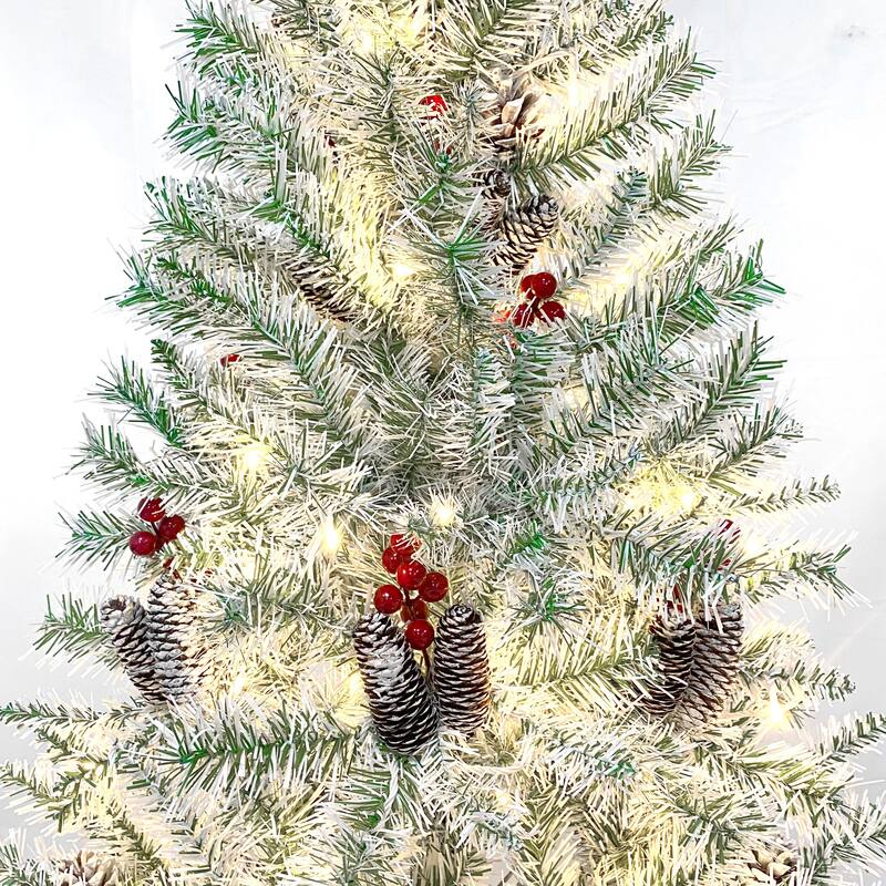 Pre-lit Xmas Tree Artificial Christmas 4-Piece Set