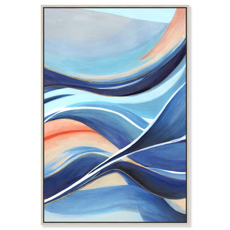 Glowing Blue II Canvas by Art Remedy - 16" x 24" - Silver