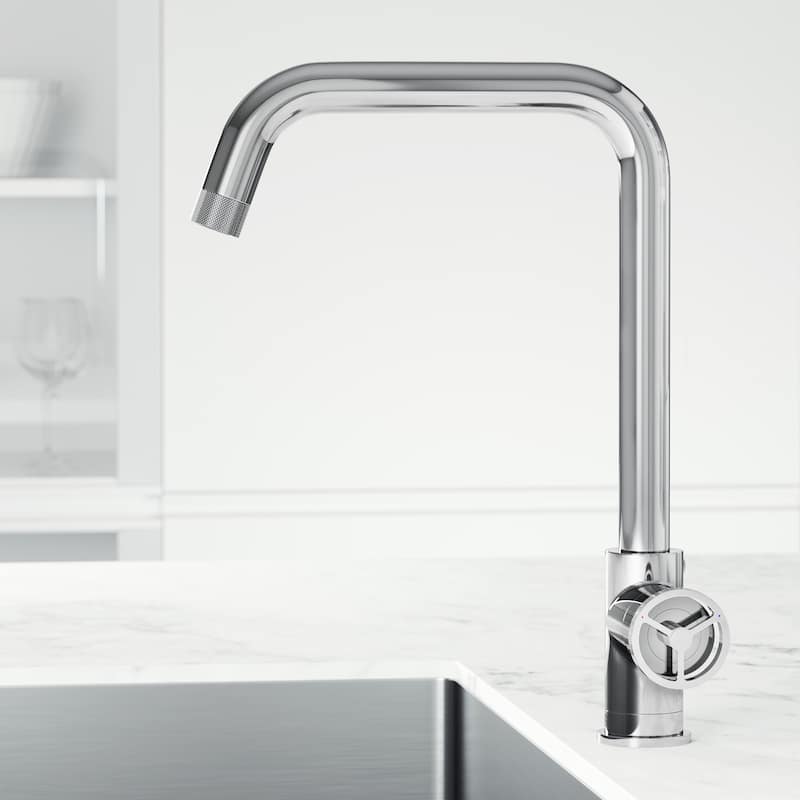 VIGO Cass Industrial 14" H Single Handle Kitchen Bar Faucet