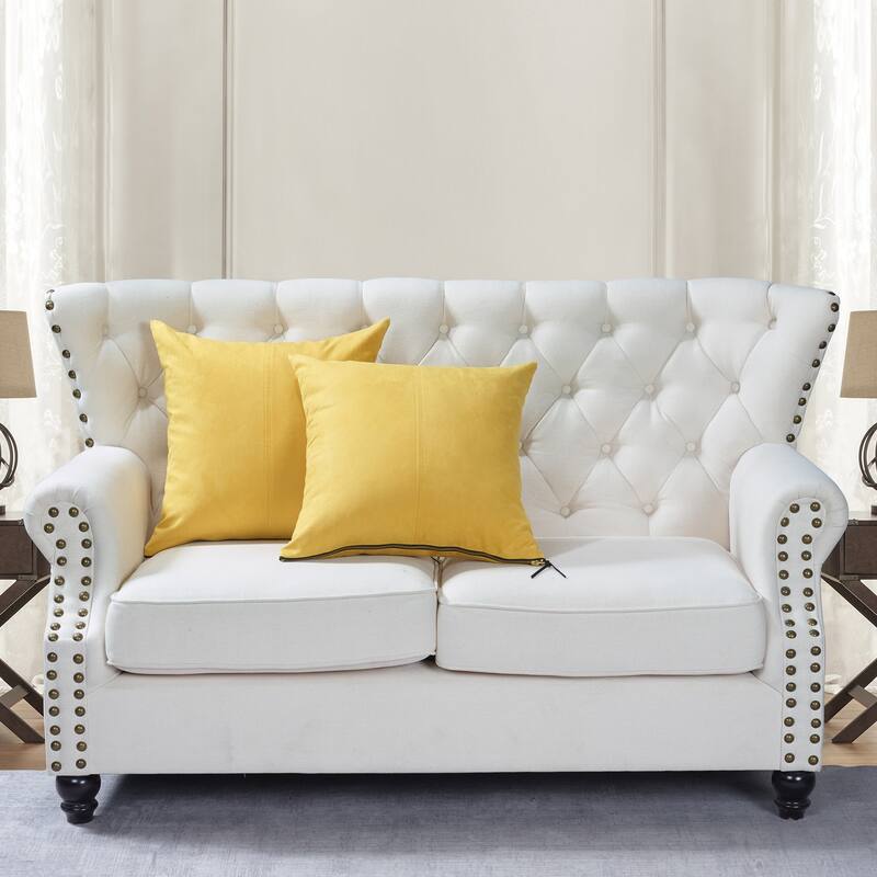 Suede 2 Piece Pillow Shell Set with Big Zipper, NO INSERT