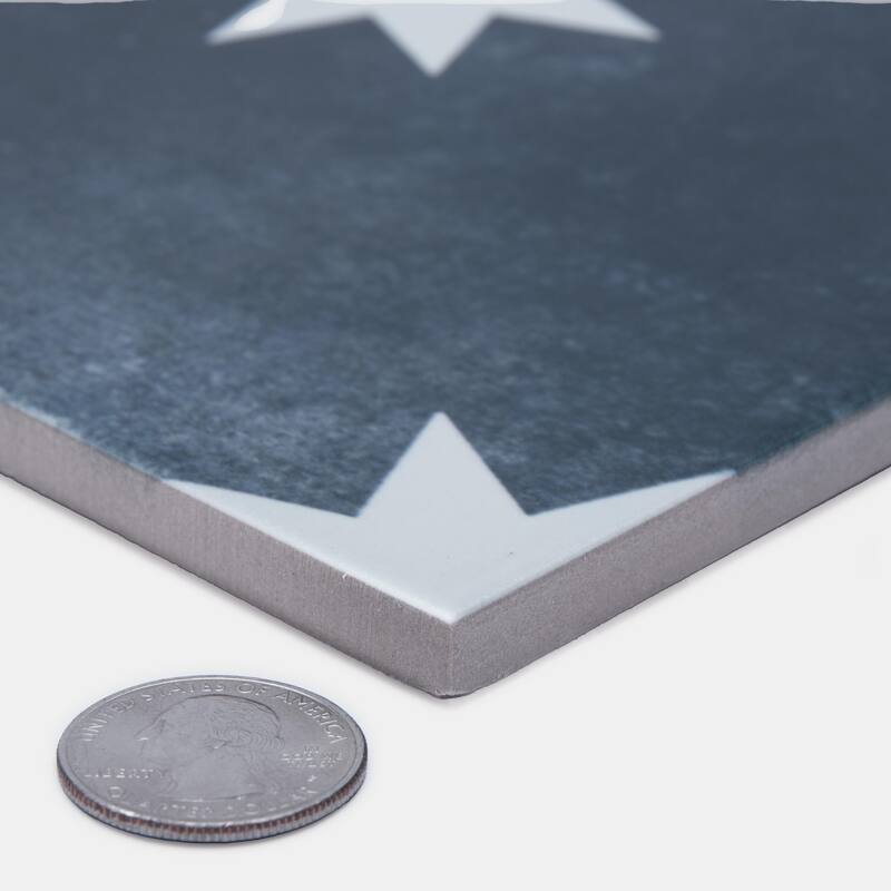 Merola Tile Starlight Navy 17-3/8" x 17-3/8" Porcelain Floor and Wall Tile