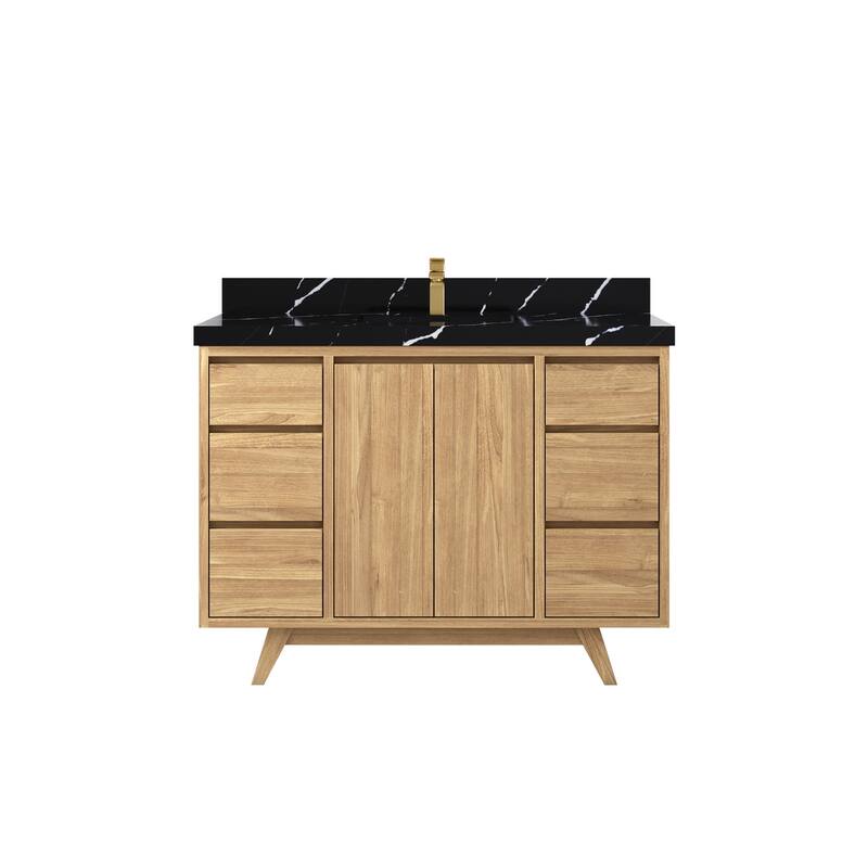 Willow Collections 48 in. W x 22 in. D Madison Teak Single Sink Bathroom Vanity with Countertop