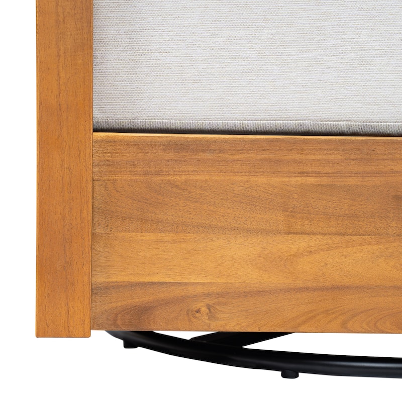 Christopher Knight Home - Telluride Modern Outdoor Solid Wood Swivel Club Chair with Cushioned Comfort