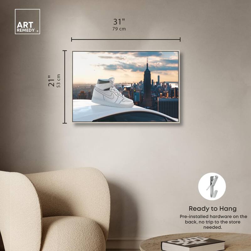 City Car and Sneakers Canvas by Art Remedy