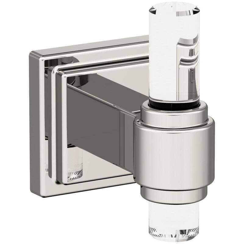 Amerock Glacio Single Robe Hook - Clear / Polished Nickel