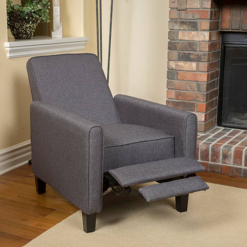Roomfitters Fabric Push Back Chair for Elegant Home Decor, Navy Blue