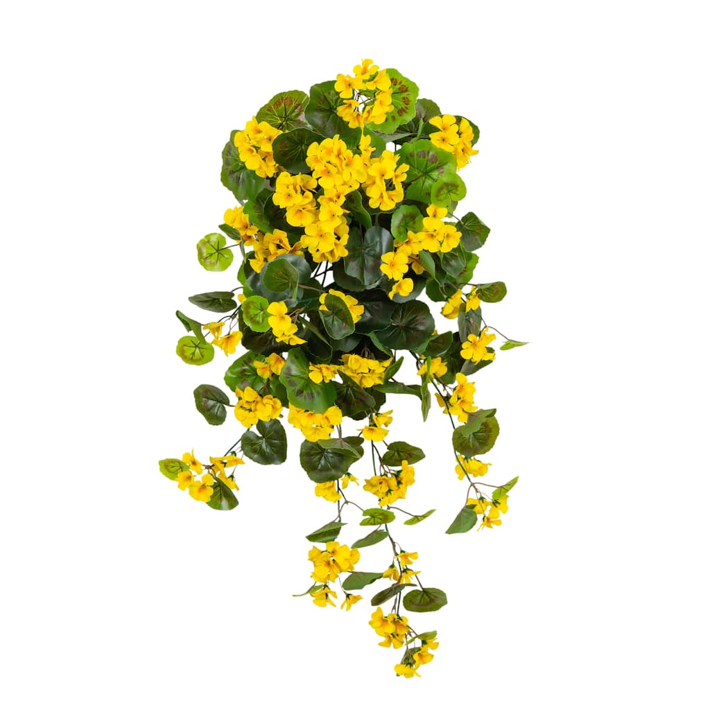 29-in UV Resistant Artificial Geranium Hanging Plant - Set of 2